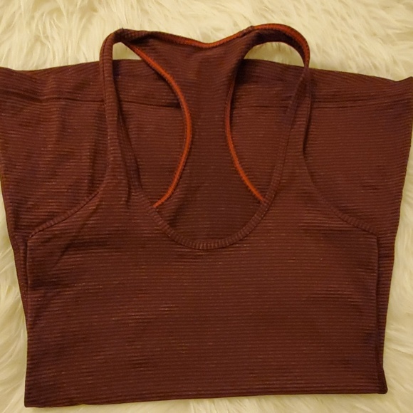 lululemon athletica Tops - Lululemon CRB tank top burgundy stripe 4 XS EUC